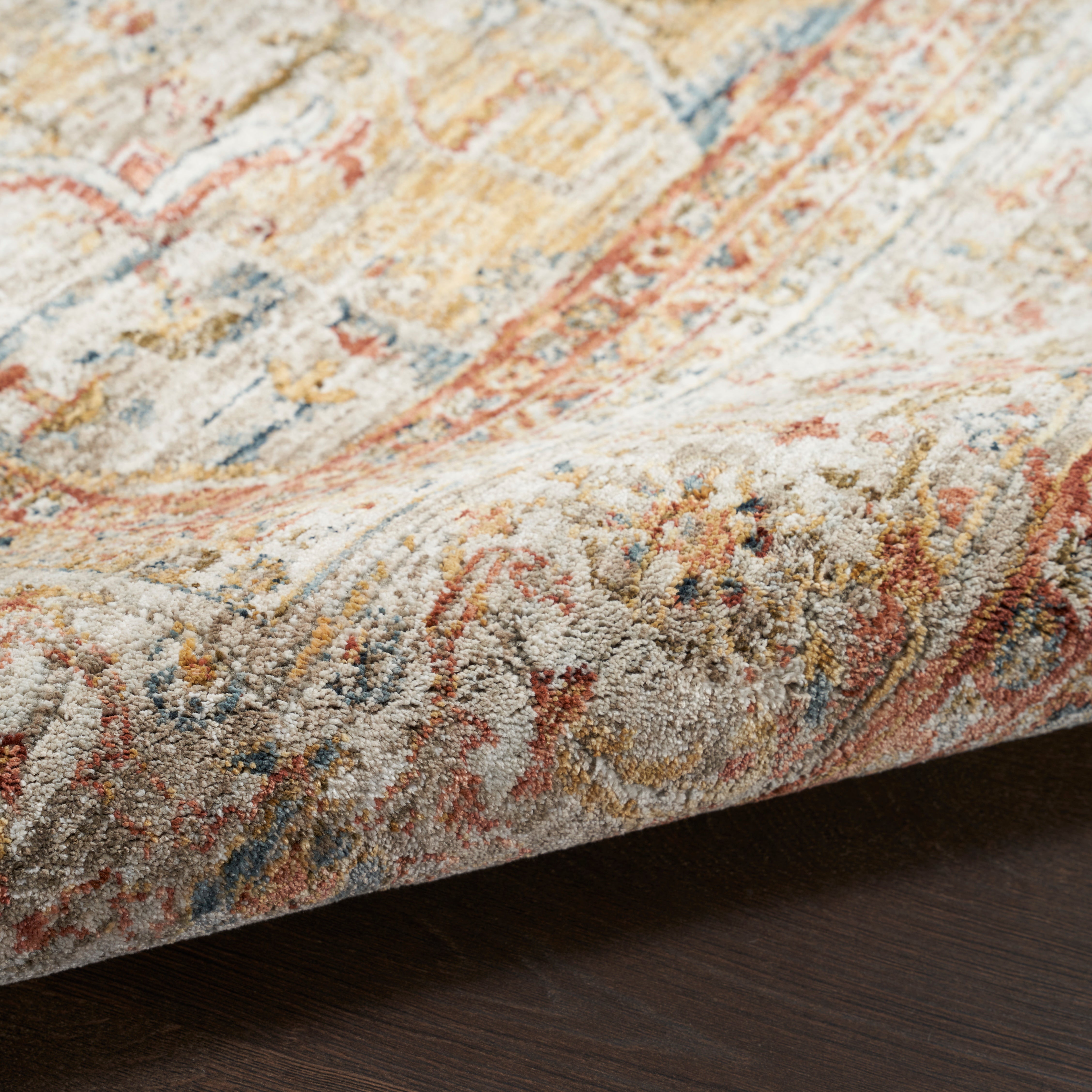 Nourison Sahar SHR06 Ivory/Rust Orange Large Rectangle Rug